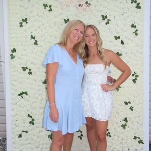 Lucy in the Sky Blue Floral Strapless Dress